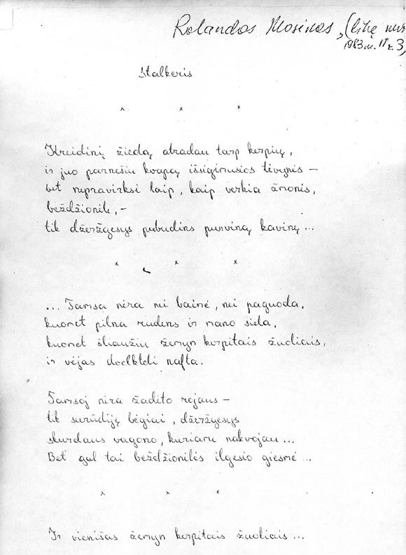 Rolandas Mos�nas - Mokykliniai eil�ra��iai - Lapas III