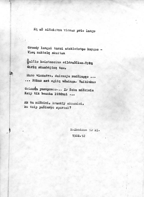 Rolandas Mos�nas - Mokykliniai eil�ra��iai - Lapas VII