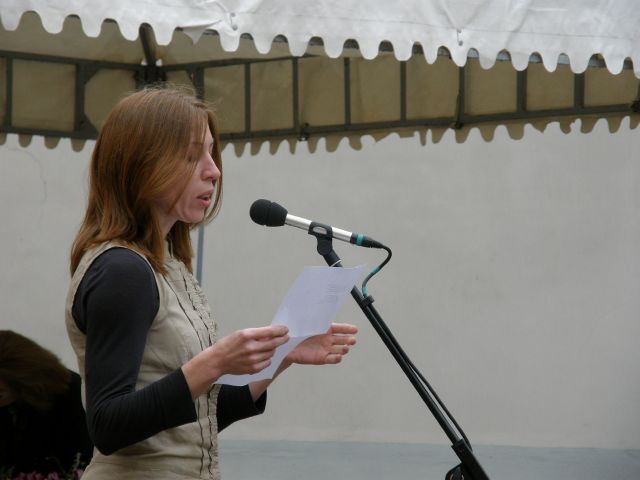 Daiva Čepauskaitė baigiamajame „Poezijos pavasario 2011“ vakare. Benedikto Januševičiaus nuotrauka